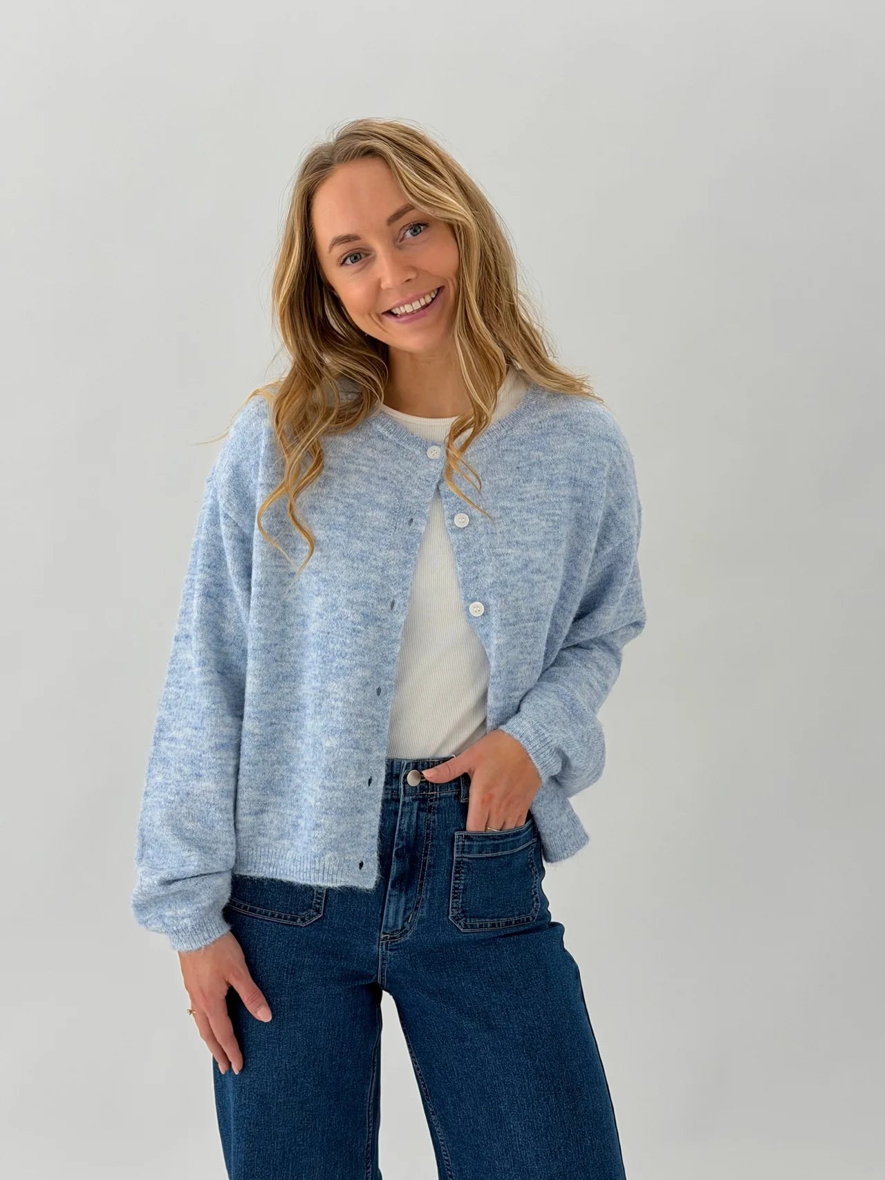 VMHOPE Knit Cardigan - Cashmere Blue